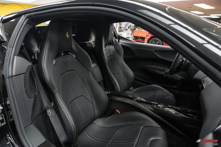 Ferrari SF90 Stradale black interior seats - Rosso Corsa